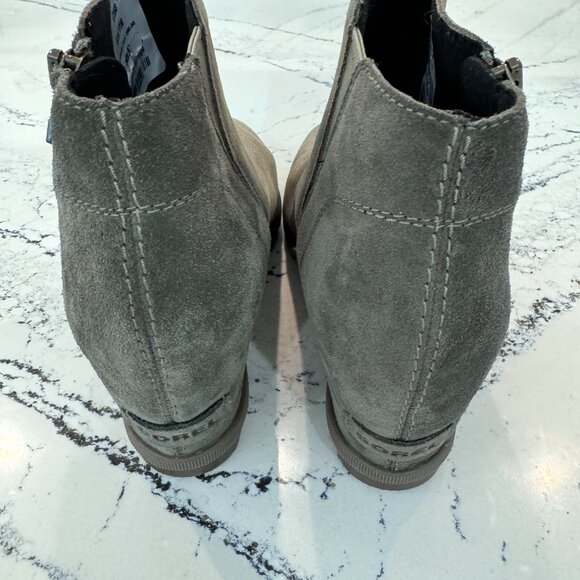 Sorel Joan of Arctic Suede Wedge II Ankle Boots Sage 3" Wedge Size 11 - Picture 3 of 5